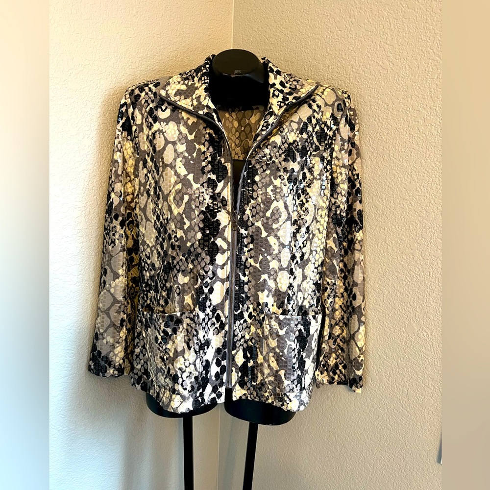 CHIC Ruby Rd SIZE 12 Zip-up jacket SPARKLE